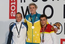 Jos Antonio Mar con la medalla de bronce de los 400 metros libre (S9), del Campeonato del Mundo de Natacin Paralmpica en Montreal, Canad.