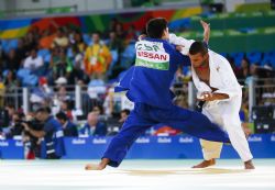 El judoka Daniel Gaviln disputa uno de sus combates de la competicin de judo hasta 66 kilos en la que no pudo luchar por las medallas en los Juegos Paralmpicos de Rio 2016