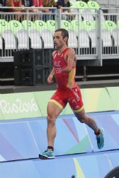 Jairo Ruiz durante los 5 kilmetros de atletismo del triatln paralmpico