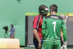 La Seleccin Espaola de Ftbol 5 contra Argentina en la fase de preliminares. Jornada 5 de los Juegos Paralmpicos de Ro