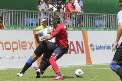 La Seleccin Espaola de Ftbol 5 contra Argentina en la fase de preliminares. Jornada 5 de los Juegos Paralmpicos de Ro. Espaa pierde por 1-0