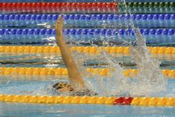 Nuria Mrquez durante la fase clasificatoria de natacin