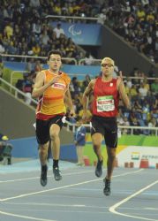 Joan Munar durante la fase clasificatoria en 200 metros lisos