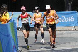 Carmen Paredes durante el maratn de los Juegos Paralmpicos de Ro 2016 compitiendo por la categora T12 (DNF)