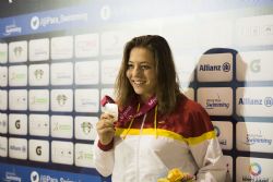 Nuria Marqus gana la medalla de oro en los 100 metros espalda S9, durante la primera jornada del Mundial de Natacin Paralmpica Mxico 2017.
