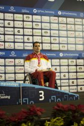 Toni Ponce consigue la medalla de bronce en 400 metros libre S6, durante la primera jornada del Mundial de Natacin Paralmpica Mxico 2017.