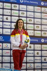 Ariadna Edo gana la medalla de bronce en 100 metros libre S13 durante la segunda jornada del Mundial de Natacin Paralmpica de Mxico 2017.