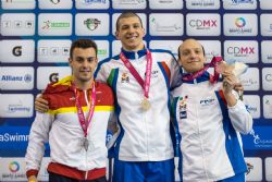Jos Antonio Mar gana la medalla de bronce en 100 metros libre S9 durante la tercera jornada del Mundial de Natacin Paralmpica de Mxico 2017.