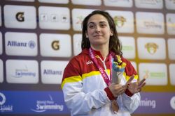 Ariadna Edo consigue la medalla de bronce en 400 metros libre S13 durante la cuarta jornada del Campeonato del Mundo de Natacin Paralmpica Mxico 2017.