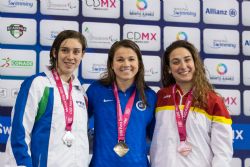 Ariadna Edo consigue la medalla de bronce en 400 metros libre S13 durante la cuarta jornada del Campeonato del Mundo de Natacin Paralmpica Mxico 2017.