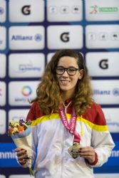 Marian Polo gana la medalla de plata en 100 metros braza SB13 durante la quinta jornada del Campeonato del Mundo de Natacin Paralmpica Mxico 2017.