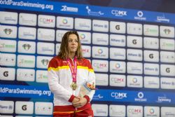 Nuria Marqus gana la medalla de oro en 400 metros libre S9 durante la quinta jornada del Campeonato del Mundo de Natacin Paralmpica Mxico 2017.