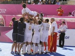 Medalla de bronce el Equipo Paralimpico Espaol de Futbol 5