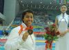 Teresa Perales con la medalla de bronce de los 100 metros braza-