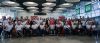 Foto de familia tras el acto de despedida en el aeropuerto de Barajas a los deportistas que inician su viaje a Ro de Janeiro.