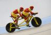 Ignacio vila y Joan Font compiten en la prueba de persecucin de ciclismo celebrada durante la primera jornada de los Juegos Paralmpicos de Rio 2016.