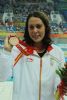 Dborah Font con la medalla de bronce en los 50 metros libre.