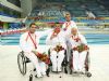 Pablo Cimadevila, Sebastin Rodrguez, Vicente Gil y Dani Vidal con la medalla de bronce en el relevo de 4x50 estilos.