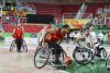Alejandro Zarzuela (9) conduce un ataque en la victoria de Espaa frente a Holanda (66-48) del torneo paralmpico de baloncesto