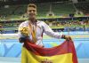 Oscar Salguero medalla de oro en la prueba de 100m braza Masculino categoria SB8