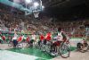 Ataque de la seleccin espaola en el partido de baloncesto de semifinales del torneo paralmpico entre Espaa y Gran Bretaa (69-63)