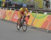 Eduardo Santas en la final de ciclismo en ruta