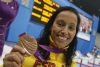 Teresa Perales, ensea su medalla de bronce.