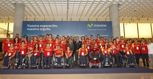 El Equipo Paralmpico Espaol, en la sede de Telefnica a su regreso de los Juegos de Londres 2012