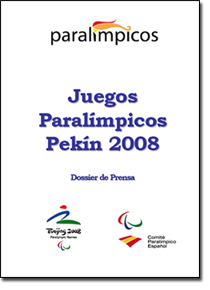 Portada del Dossier de Prensa - Juegos Paralímpicos Pekín 2008