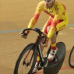 Eduardo Santas, con la selección española en el Mundial de Ciclismo en Pista de Apeldoorn 2019.