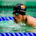 El castellanoleonés Luis Huerta, durante la prueba de los 100 braza SB5 en el Campeonato de Europa Dublín 2018