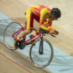 Maurice Eckhard, con la selección española en el Mundial de Ciclismo en Pista de Apeldoorn 2019.