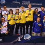 Relevo 4x100 libre mixto discapacidad visual (I. Salguero, I. Oliver, M. Polo y M. Delgado) plata en Dublín 2018