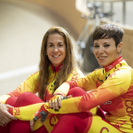 El tándem Ginesa López-Mayalen Noriega con la selección española en el Mundial de Ciclismo en Pista de Apeldoorn 2019.