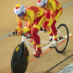 El tándem Ginesa López-Mayalen Noriega con la selección española en el Mundial de Ciclismo en Pista de Apeldoorn 2019.