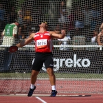 David Casinos, durante la competición de lanzamiento de disco T11 en el Mundial Lyon 2013.