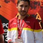 Gustavo Nieves, con su medalla de bronce de los 10.000 metros (clase T12) en el Mundial de Lyon 2013.