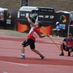 Víctor del Burgo, en la final del lanzamiento de jabalina (clases F37-38) en el Mundial de Lyon 2013.