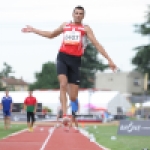 Francisco Pérez, en la final del salto de longitud (clase T20) del Mundial de Lyon 2013.