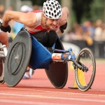 Roger Puigbó, en la final de los 5.000 metros (clases T53-54) del Mundial de Lyon 2013.