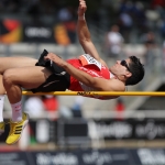 Salvador Cano, en el salto de altura (clase T13) del Mundial de Lyon 2013.