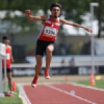 Antonio Andujar, en la final del triple salto (clase T46) del Mundial de Lyon 2013.