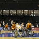 Momento del partido entre España y Holanda en el Europeo BSR 2015.