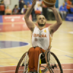 Dani Stix, durante el partido entre España y Polonia en el Europeo BSR 2015.