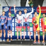 Carlos González y Noel Martín, en el podio con el bronce de la Copa del Mundo Sudáfrica 2015.