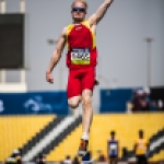 Iván Cano, durante la prueba de salto de longitud en el Mundial de Atletismo Doha 2015.