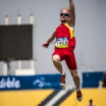 Iván Cano, durante la prueba de salto de longitud en el Mundial de Atletismo Doha 2015.