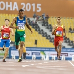 Deliber Rodríguez consigue la medalla de bronce en la prueba de los 400 metros T20 en el Mundial de Atletismo de Doha 2015.