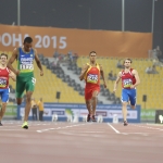 Deliber Rodríguez, al conseguir la medalla de bronce en la prueba de los 400 metros T20 en el Mundial de Atletismo de Doha 2015.