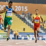 Deliber Rodríguez, al conseguir la medalla de plata en la prueba de los 400 metros T20 en el Mundial de Atletismo de Doha 2015.